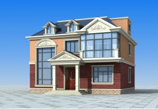 120平方米現(xiàn)代二層半自建房屋設計圖紙，帶閣樓12x10米