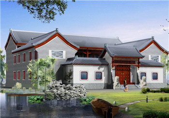 四合院設計圖推薦，四合院別墅效果圖及施工圖