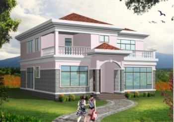 150平方米農(nóng)村二層小別墅設(shè)計施工圖紙，12.4x13.5米