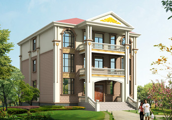 三層農(nóng)村小別墅設(shè)計圖，占地200平米，陽光大氣