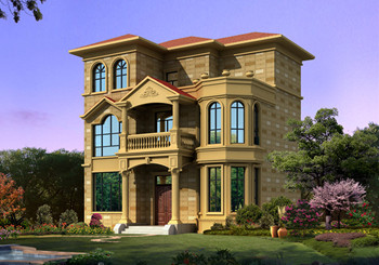 三層農(nóng)村自建別墅設(shè)計(jì)圖紙及效果圖，占地110平米，外觀精致又大