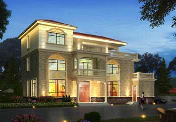 40萬左右農(nóng)村三層樓房設(shè)計圖，帶露臺，占地190平方米