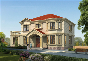 帶獨(dú)立廚房的二層自建房設(shè)計(jì)圖，大戶型方案