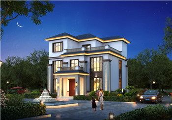 110平方米新農(nóng)村三層房屋設(shè)計圖，含外觀效果圖