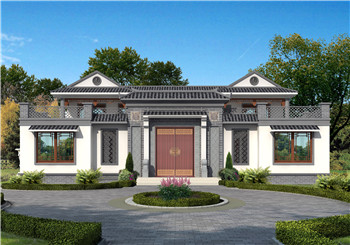 240平方米新農(nóng)村四合院兩層樓房施工設(shè)計(jì)圖紙帶外觀圖