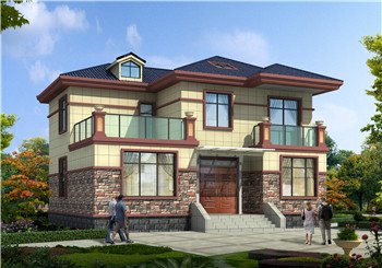 130平方米農(nóng)村兩層別墅圖紙及效果圖12X11米