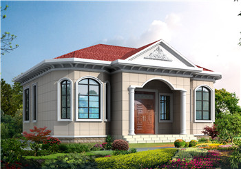 120平方米農(nóng)村一層平房別墅設(shè)計(jì)圖紙，含外觀效果圖