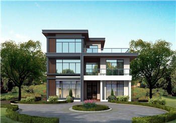 現(xiàn)代別墅設(shè)計(jì)圖紙帶效果圖，85平、100平、145平三個(gè)戶(hù)型方案