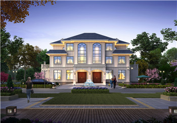 230平方農(nóng)村雙拼別墅設(shè)計(jì)圖，26x11米自建房屋戶(hù)型