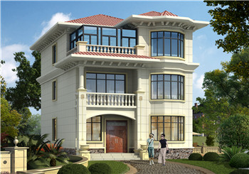 新農(nóng)村現(xiàn)代簡(jiǎn)約別墅建筑設(shè)計(jì)圖紙（含外觀效果圖），28萬(wàn)左右