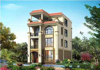 新農(nóng)村平屋頂四層房屋（三層半樓房）設(shè)計(jì)圖，帶屋頂花園（露臺）