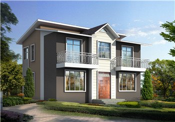 115平方米新農(nóng)村帶閣樓二層小別墅設(shè)計(jì)圖紙帶外觀圖，田園風(fēng)