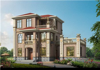 135平方米新農(nóng)村實(shí)用型三層別墅設(shè)計(jì)CAD圖紙帶效果圖，獨(dú)立廚房餐廳