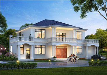 230平方米豪華歐式二層別墅CAD設(shè)計(jì)圖紙帶外觀效果圖，21.6×15米