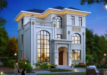 新款漂亮農(nóng)村三層別墅建筑設(shè)計(jì)圖紙帶效果圖片，3種戶(hù)型