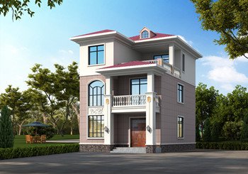 小宅基地自建房設(shè)計(jì)圖，占地不到90平三層別墅圖紙