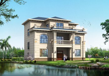 室內(nèi)不設廚房現(xiàn)代農(nóng)村三層住宅設計圖，外觀時尚，個性化的生活