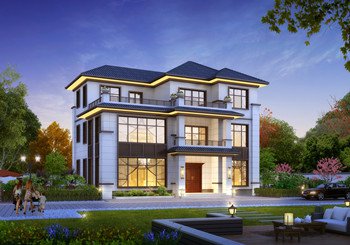 140平方米現代偏中式實用型三層房屋設計圖紙，新農村建房推薦