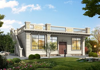 一層平屋頂自建房圖，簡(jiǎn)單而舒適，既省錢不說還不愁沒地曬糧食