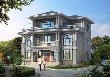 客廳中空的三層豪華小別墅設計圖，時尚靚麗，鄉(xiāng)下建一棟有面子