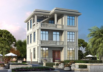 農(nóng)村平屋頂三層現(xiàn)代風別墅戶型圖，簡約實用經(jīng)濟顏值高