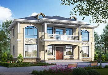 簡(jiǎn)約大氣四開(kāi)間二層自建房設(shè)計(jì)圖，16x10米，經(jīng)典耐看高顏值