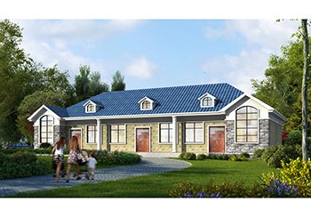 小戶型三戶聯(lián)排一層別墅房屋設計圖，獨立3戶人家，實用