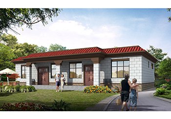 兄弟共建一層雙拼平房設計圖，省錢省心又可相互照應