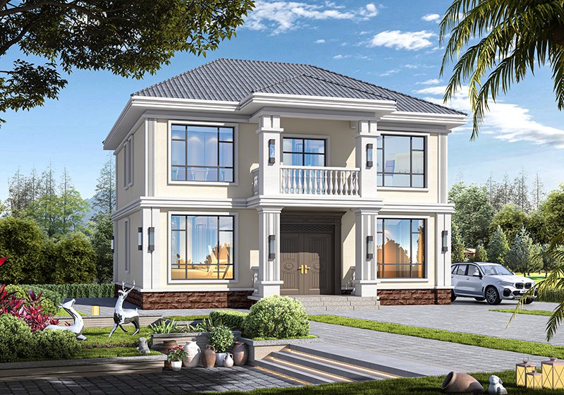 簡(jiǎn)單二層農(nóng)村別墅設(shè)計(jì)圖，占地適中，簡(jiǎn)約造型，實(shí)用又經(jīng)濟(jì)！