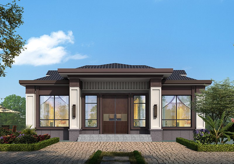 最新12x9米一層平房別墅設(shè)計(jì)圖，好看不貴居住舒適！