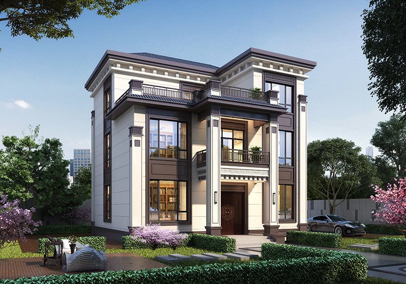 豪華大氣三層農(nóng)村自建房設(shè)計圖，經(jīng)典大氣，百看不厭，新中式風(fēng)格