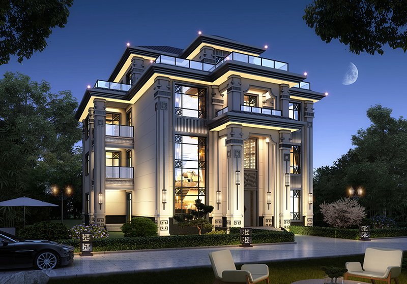 四層復(fù)式別墅設(shè)計方案，外觀氣派布局實用，舒適宜居美極了！