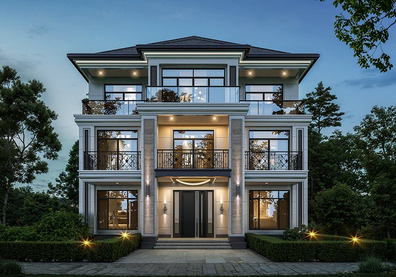 戳中年輕人喜好！時尚三層自建房，簡約時尚設(shè)計，住著舒適自然