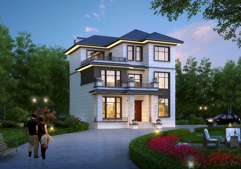 11x13米兩層半現(xiàn)代風(fēng)別墅設(shè)計圖，??看過的都后悔建早了！