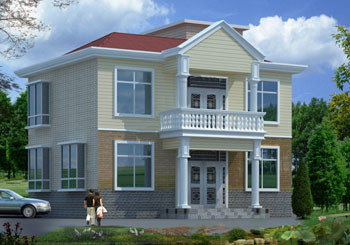 新農(nóng)村二層小別墅全套設(shè)計(jì)圖紙（含外觀效果圖）