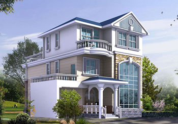 歐式三層樓中樓別墅設(shè)計(jì)圖紙帶車庫（含外觀效果圖）