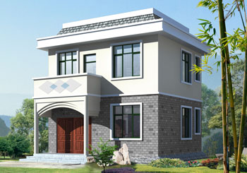 農(nóng)村簡(jiǎn)單兩層別墅房屋設(shè)計(jì)圖紙（含外觀效果圖）