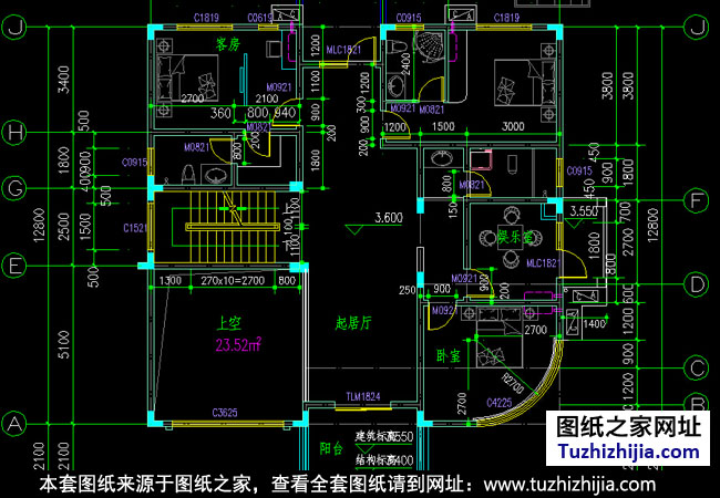 三層現(xiàn)代別墅設(shè)計戶型圖