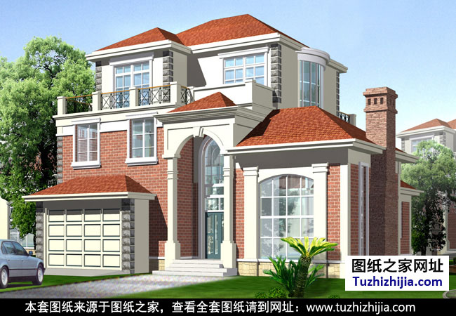 三層帶車庫別墅設(shè)計(jì)圖紙 效果圖
