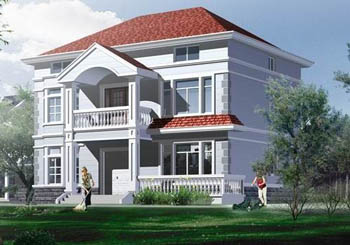 二層半別墅設(shè)計圖紙，帶閣樓（含效果圖），新農(nóng)村別墅方案精選