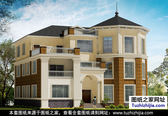最新三層別墅設(shè)計圖紙帶效果圖