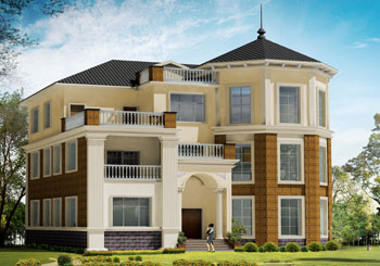 最新三層別墅設(shè)計(jì)圖紙帶效果圖，高檔私人別墅設(shè)計(jì)方案