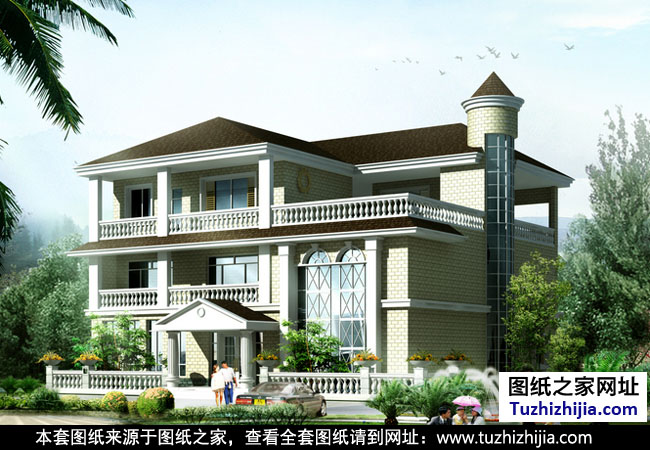 歐式三層別墅設(shè)計(jì)方案 效果圖