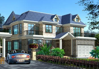 帶閣樓歐式二層半別墅設(shè)計(jì)圖紙（效果圖+全套設(shè)計(jì)方案）