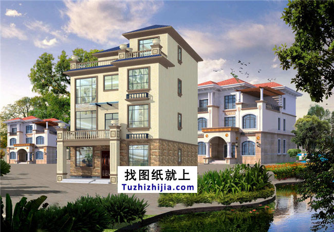 農(nóng)村四層復(fù)式房屋設(shè)計圖紙, 占地105平方米