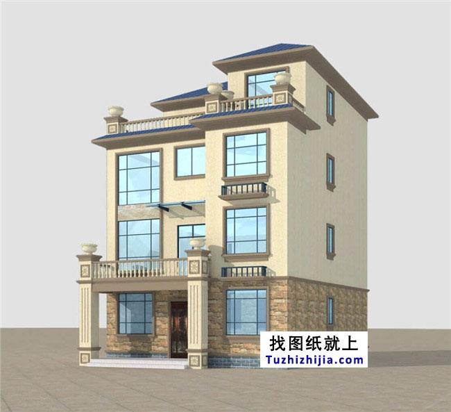 農(nóng)村四層復(fù)式房屋設(shè)計圖紙, 占地105平方米