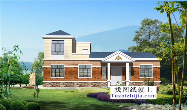 215平方米新農(nóng)村一層房屋建筑設(shè)計施工圖，17x12米