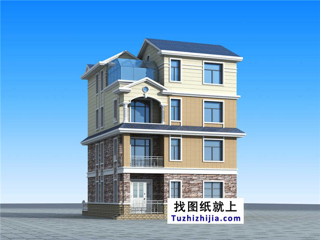 120平方米新農(nóng)村磚混四層房屋設(shè)計(jì)圖紙和效果圖