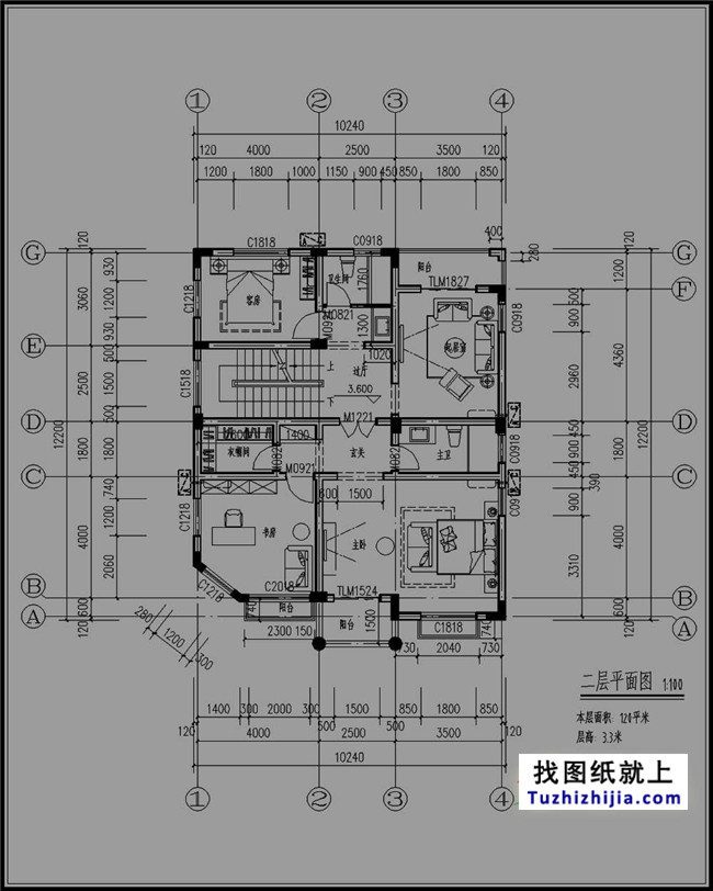 120平方米新農(nóng)村磚混四層房屋設(shè)計(jì)圖紙和效果圖