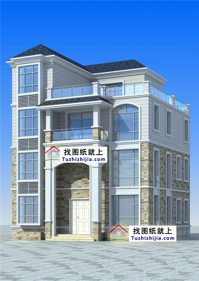 114平方米農(nóng)村四層別墅設(shè)計(jì)圖紙及效果圖